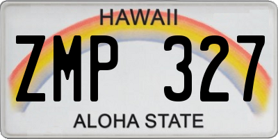 HI license plate ZMP327