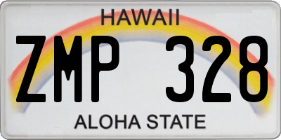 HI license plate ZMP328