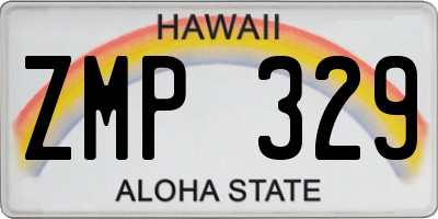 HI license plate ZMP329