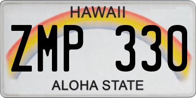 HI license plate ZMP330