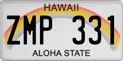 HI license plate ZMP331