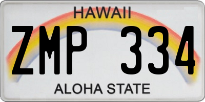 HI license plate ZMP334