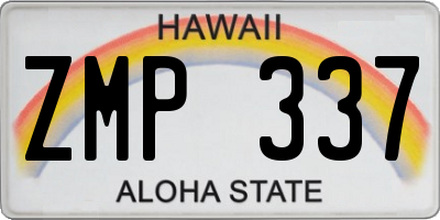 HI license plate ZMP337