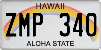 HI license plate ZMP340