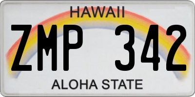 HI license plate ZMP342