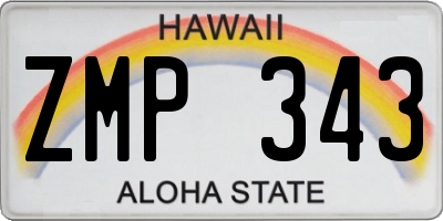 HI license plate ZMP343