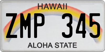 HI license plate ZMP345