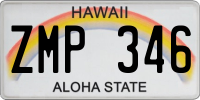 HI license plate ZMP346