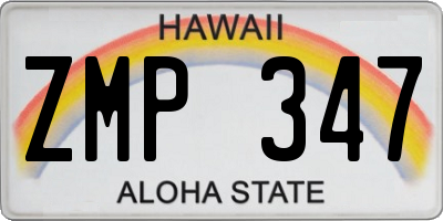 HI license plate ZMP347