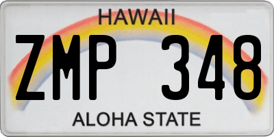 HI license plate ZMP348