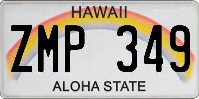 HI license plate ZMP349