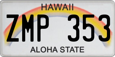 HI license plate ZMP353