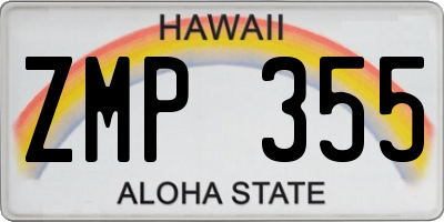 HI license plate ZMP355