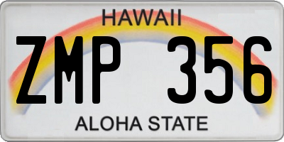 HI license plate ZMP356