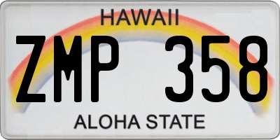 HI license plate ZMP358