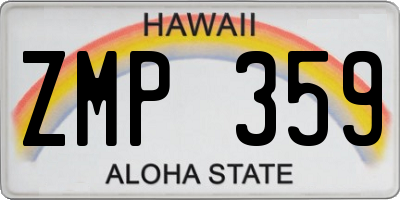 HI license plate ZMP359