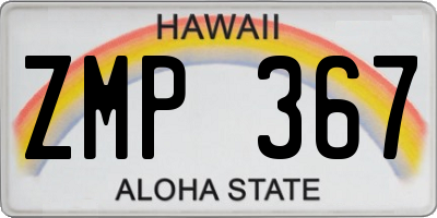HI license plate ZMP367