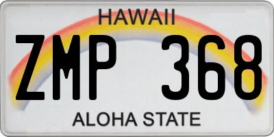 HI license plate ZMP368