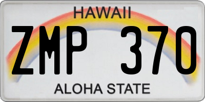 HI license plate ZMP370