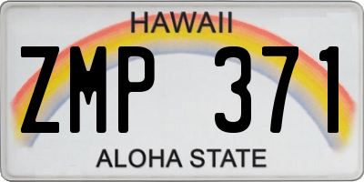 HI license plate ZMP371