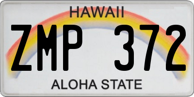 HI license plate ZMP372