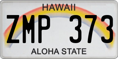 HI license plate ZMP373