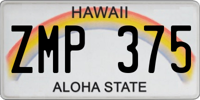 HI license plate ZMP375