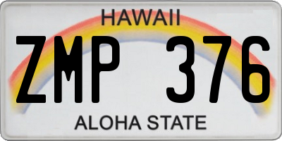 HI license plate ZMP376