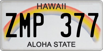 HI license plate ZMP377
