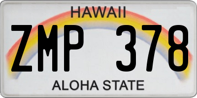 HI license plate ZMP378
