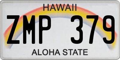HI license plate ZMP379
