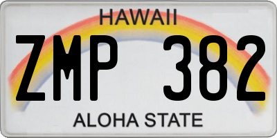 HI license plate ZMP382