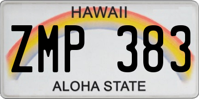 HI license plate ZMP383