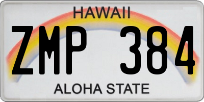 HI license plate ZMP384