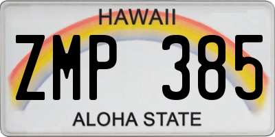 HI license plate ZMP385