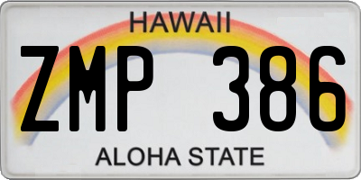 HI license plate ZMP386