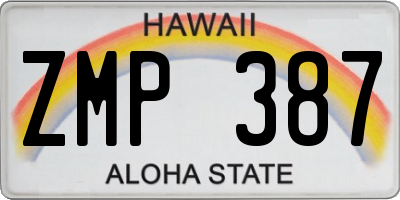 HI license plate ZMP387