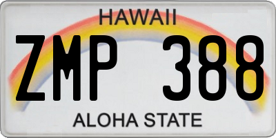 HI license plate ZMP388