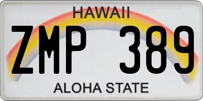 HI license plate ZMP389