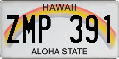 HI license plate ZMP391