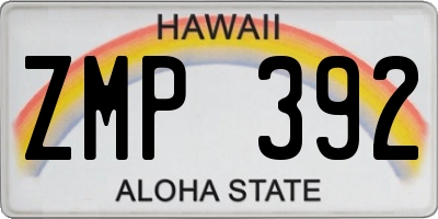 HI license plate ZMP392