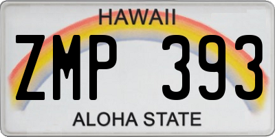 HI license plate ZMP393