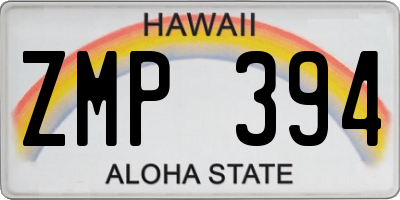 HI license plate ZMP394