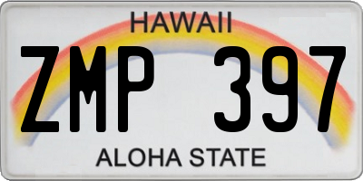 HI license plate ZMP397