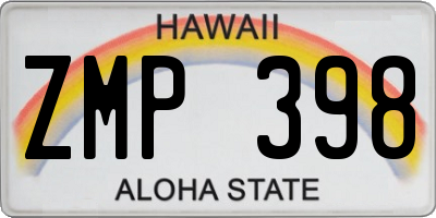 HI license plate ZMP398