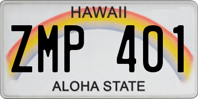 HI license plate ZMP401