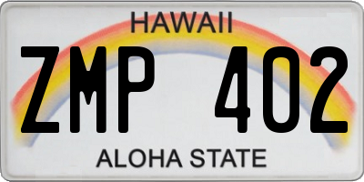 HI license plate ZMP402