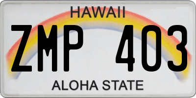 HI license plate ZMP403