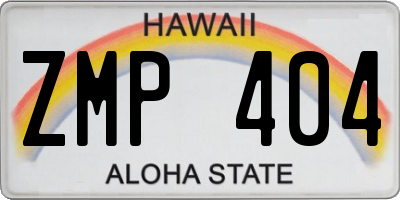 HI license plate ZMP404