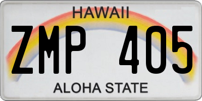 HI license plate ZMP405